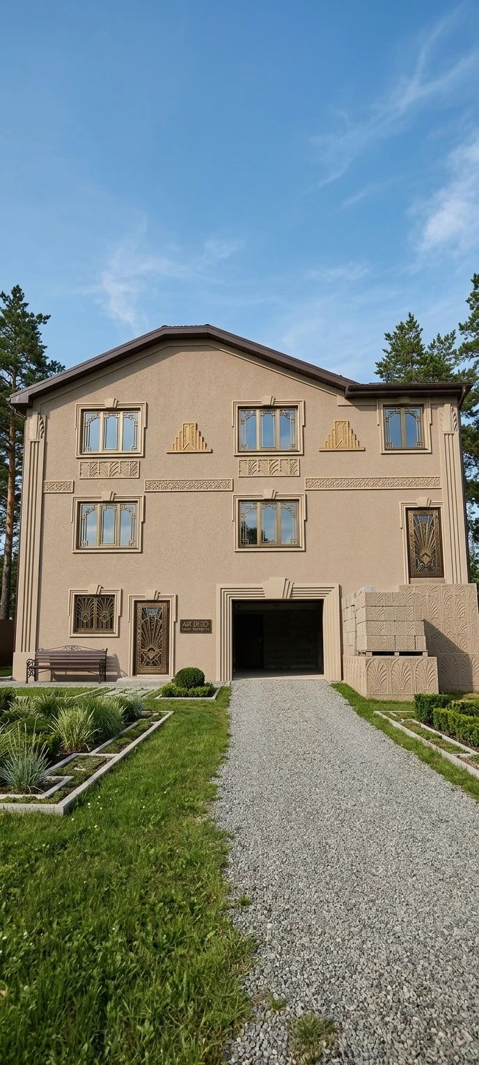 Дизайн фасада в стиле Ар-деко — фото от нейросети AI Facade