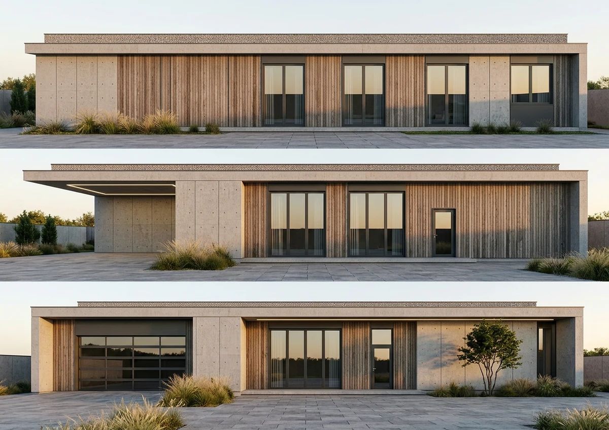 Дизайн фасада в стиле Современный — фото фасада от нейросети AI Facade