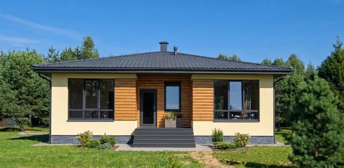 Дизайн фасада в стиле Современный — фото фасада от нейросети AI Facade