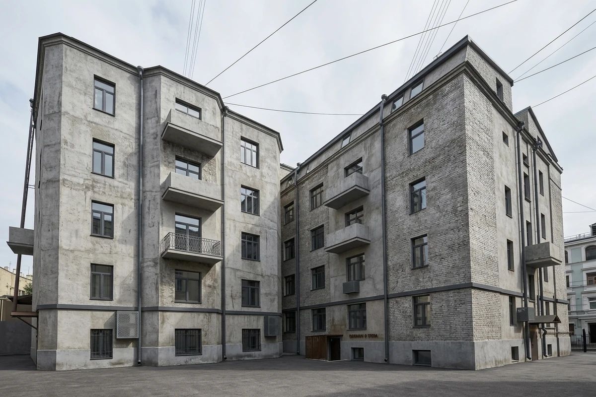 Дизайн фасада в стиле Лофт — фото от нейросети AI Facade