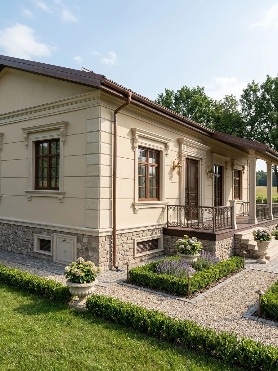 Дизайн фасада в стиле Классический — фото от нейросети AI Facade