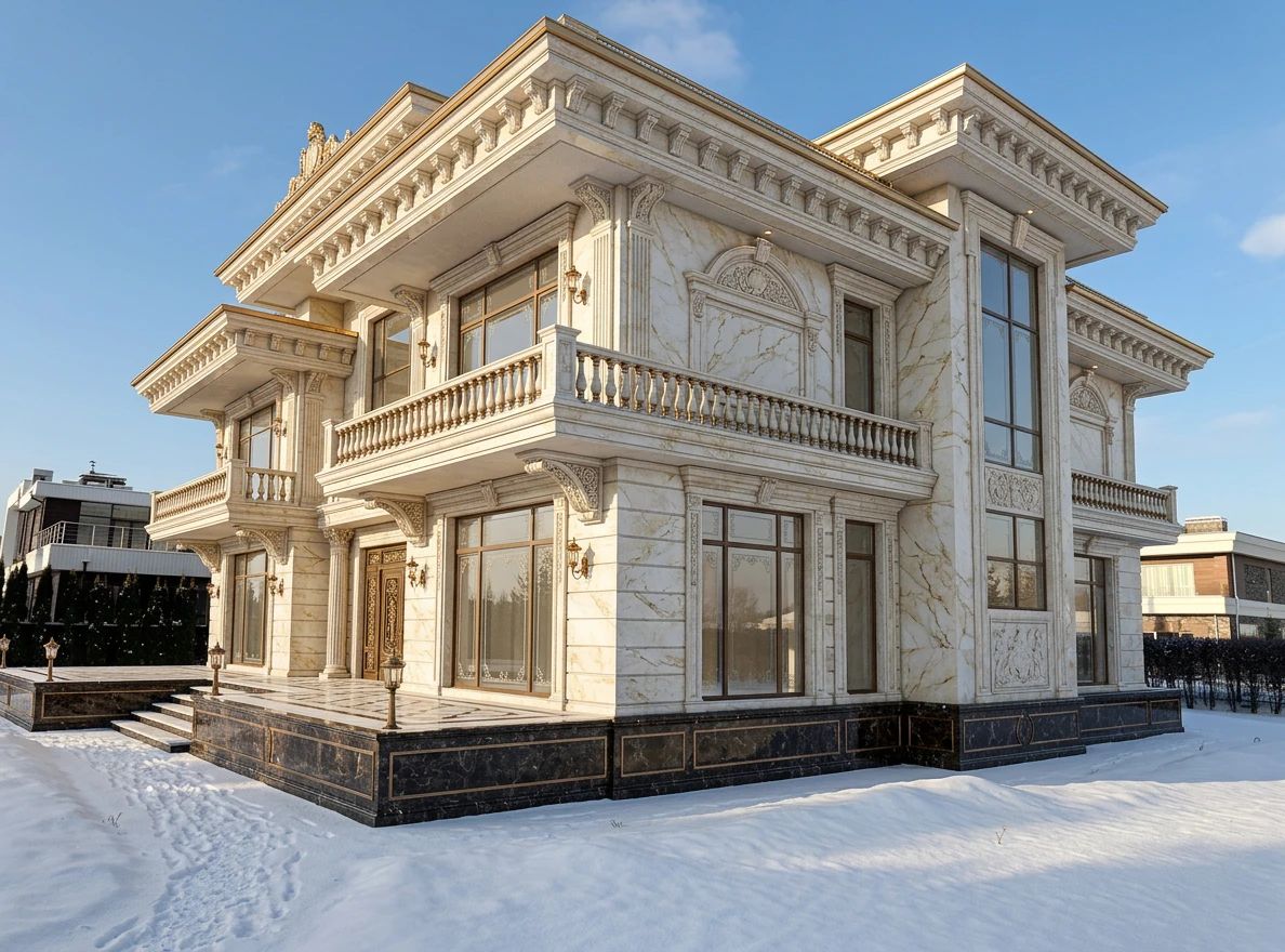 Дизайн фасада в стиле Классический — фото от нейросети AI Facade
