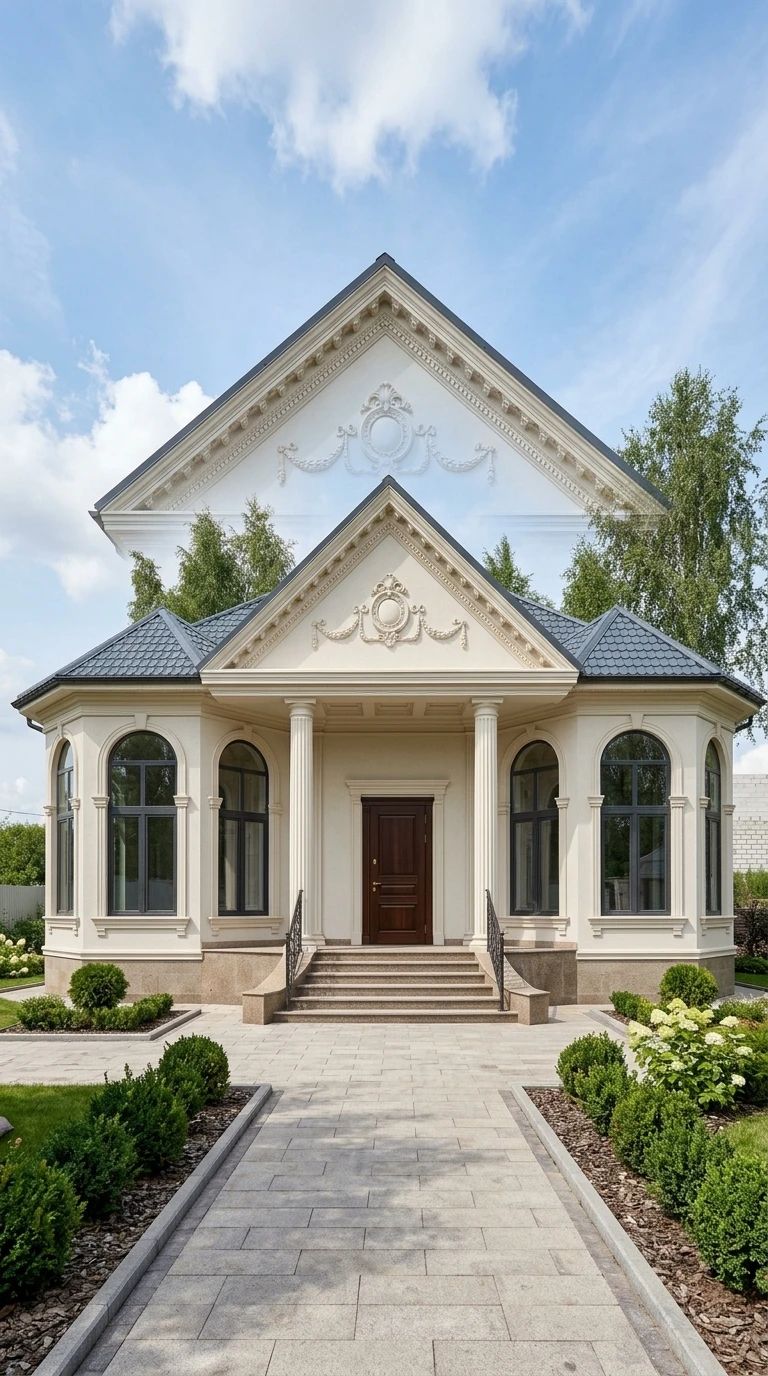 Дизайн фасада в стиле Классический — фото от нейросети AI Facade
