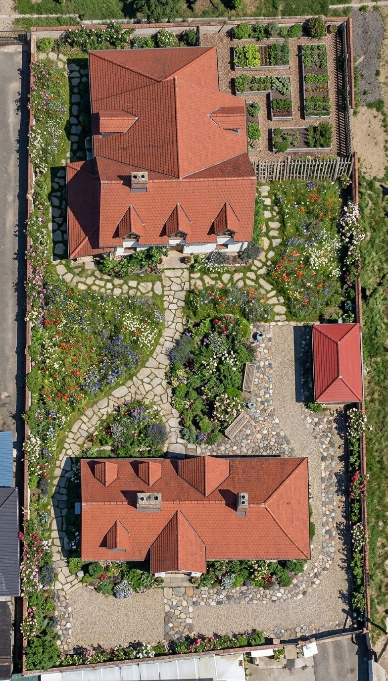 Дизайн участка в стиле Деревенский — фото от нейросети AI Facade
