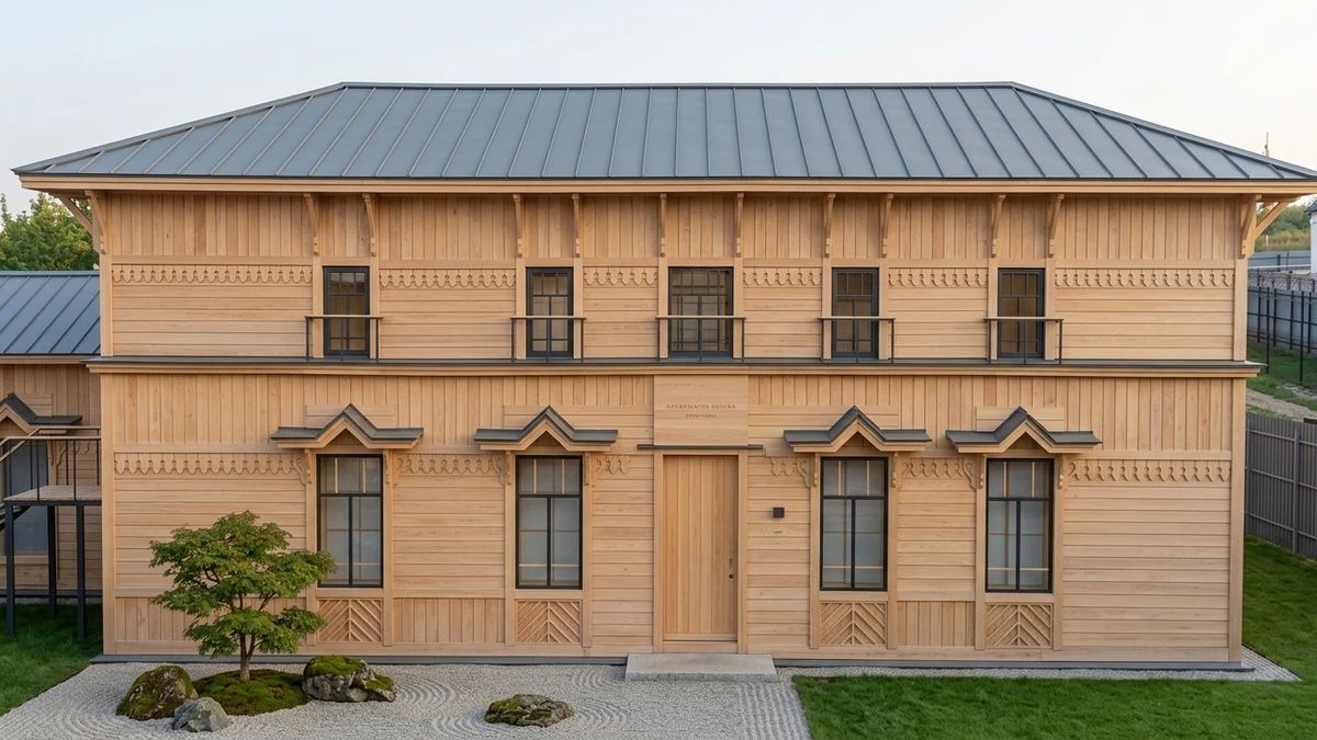 Дизайн фасада в стиле Японский минимализм — фото от нейросети AI Facade