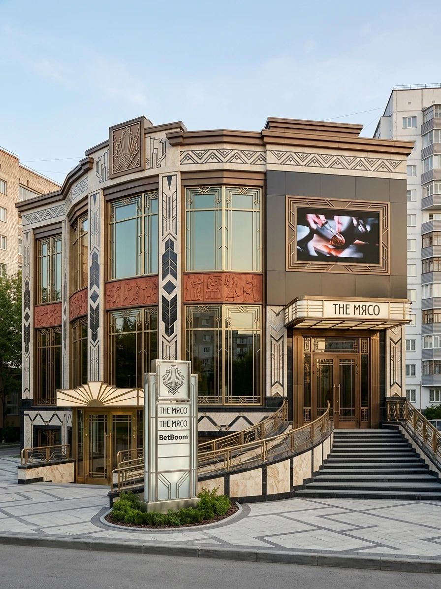 Дизайн фасада в стиле Ар-деко — фото от нейросети AI Facade