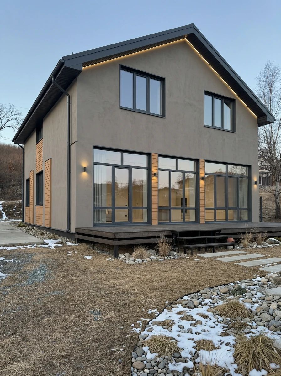 Дизайн фасада в стиле Минимализм — Фасад от нейросети AI Facade