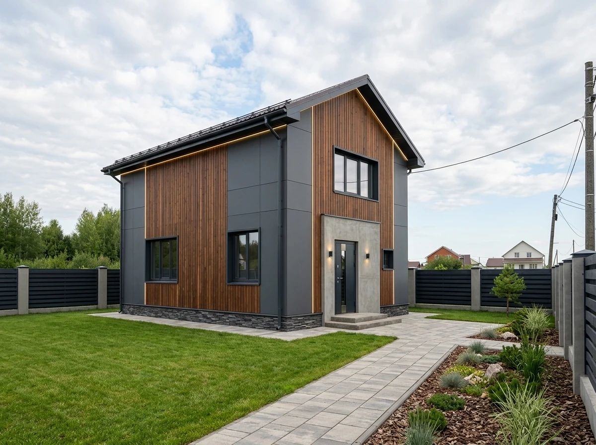 Дизайн фасада в стиле Современный — фото фасада от нейросети AI Facade
