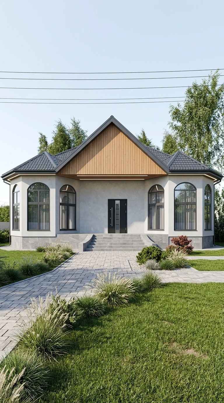 Дизайн фасада в стиле Современный — фото фасада от нейросети AI Facade