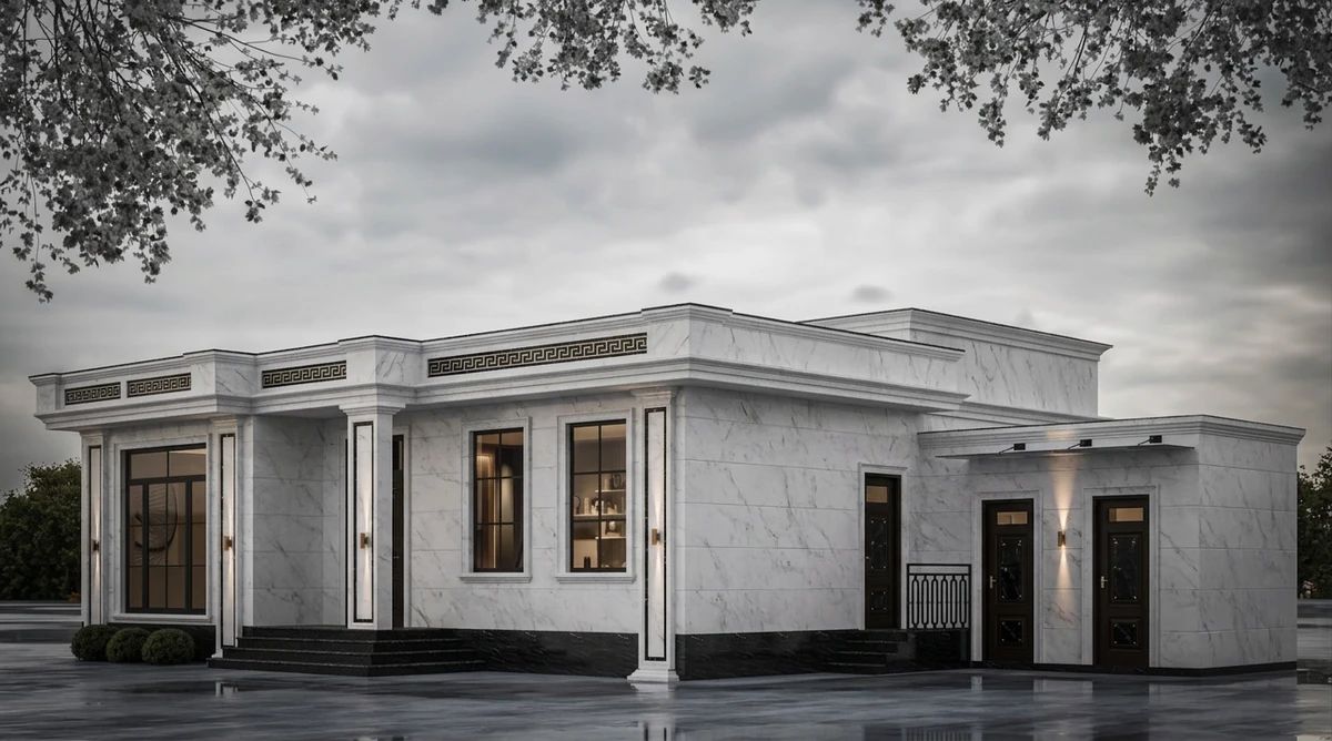 Дизайн фасада в стиле Неоклассика — фото от нейросети AI Facade