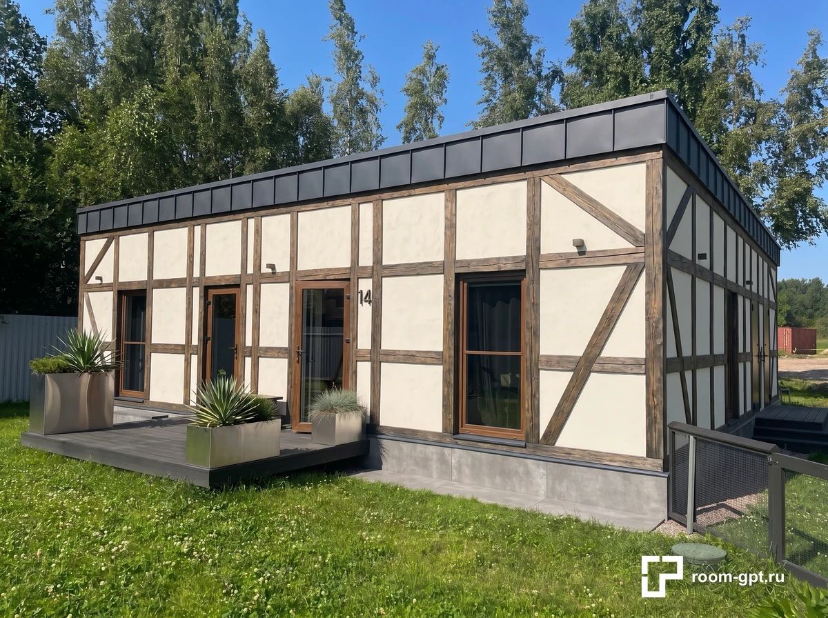 Дизайн фасада в стиле Фахверк — фото от нейросети AI Facade