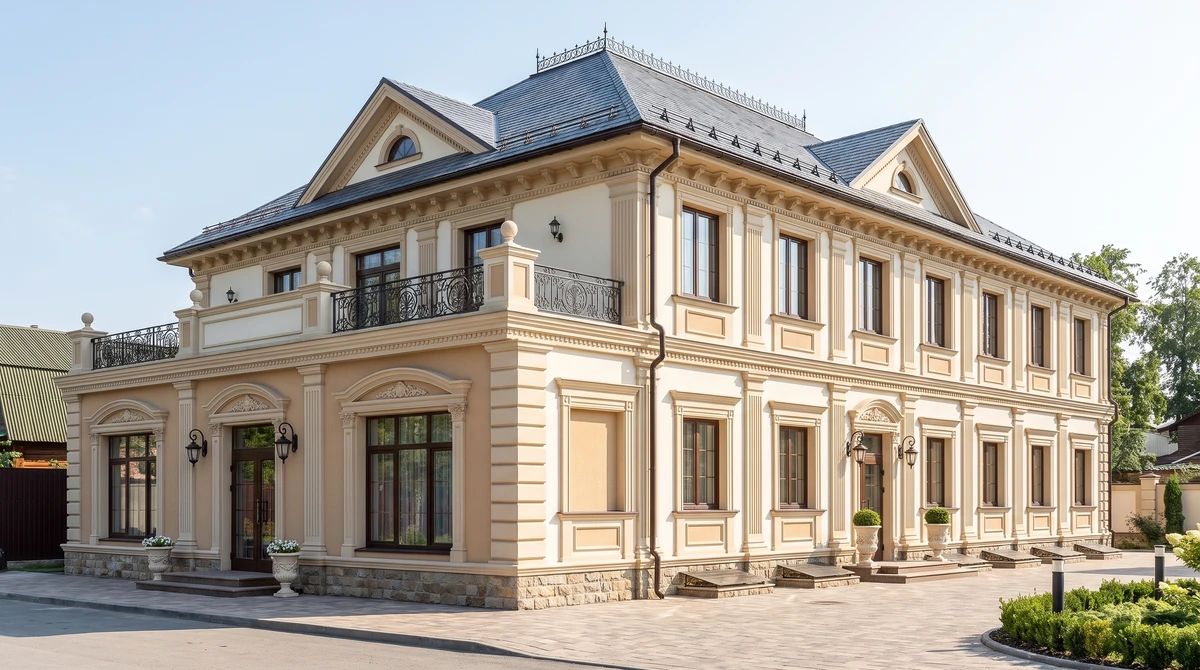 Дизайн фасада в стиле Классический — фото от нейросети AI Facade