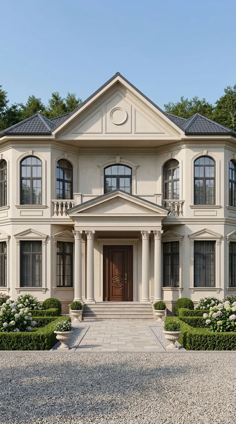 Дизайн фасада в стиле Классический — фото от нейросети AI Facade