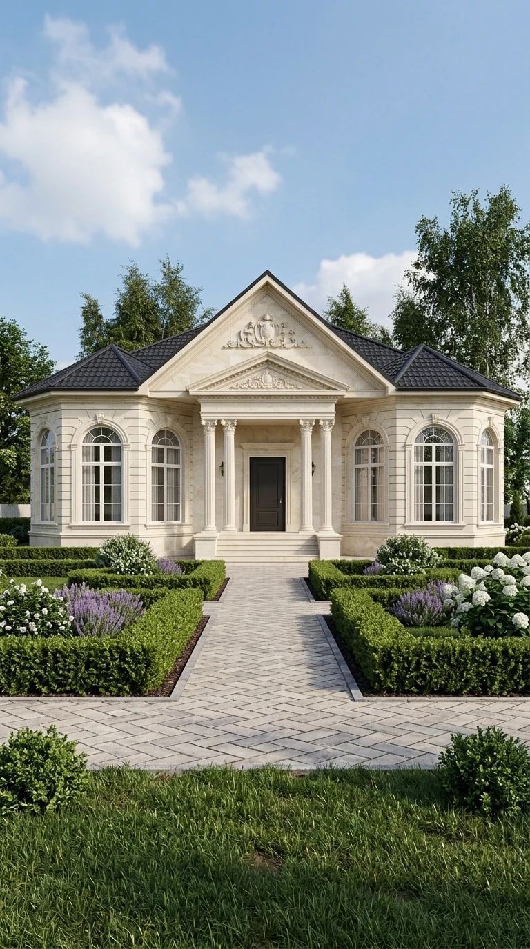 Дизайн фасада в стиле Неоклассика — фото от нейросети AI Facade