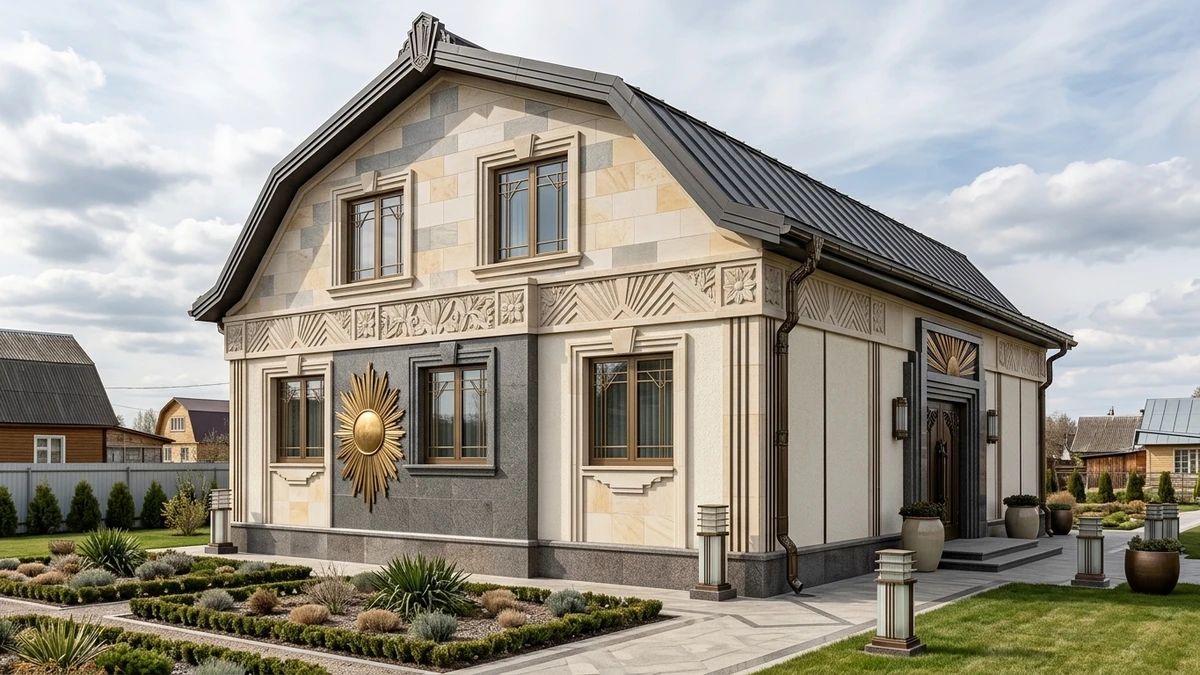 Дизайн фасада в стиле Ар-деко — фото от нейросети AI Facade