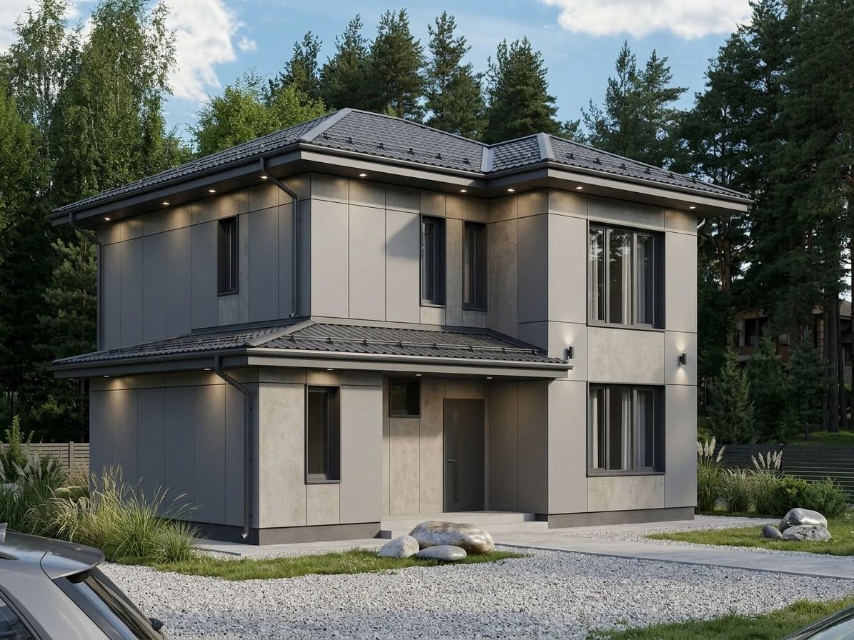 Дизайн фасада в стиле Современный — Фасад от нейросети AI Facade
