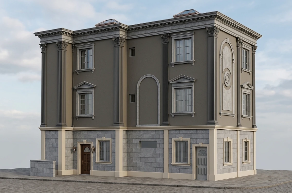 Дизайн фасада в стиле Классический — фото фасада от нейросети AI Facade