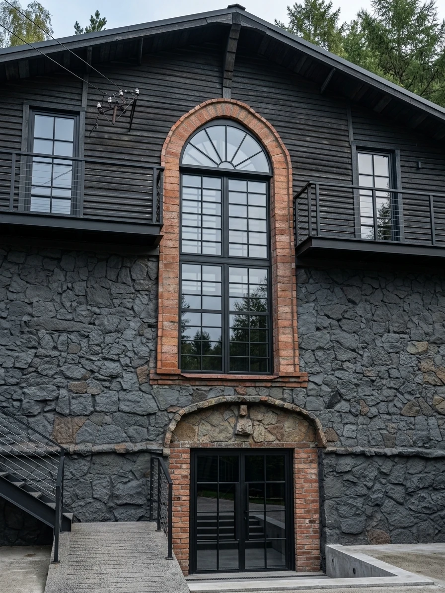 Дизайн фасада в стиле Лофт — Фасад от нейросети AI Facade