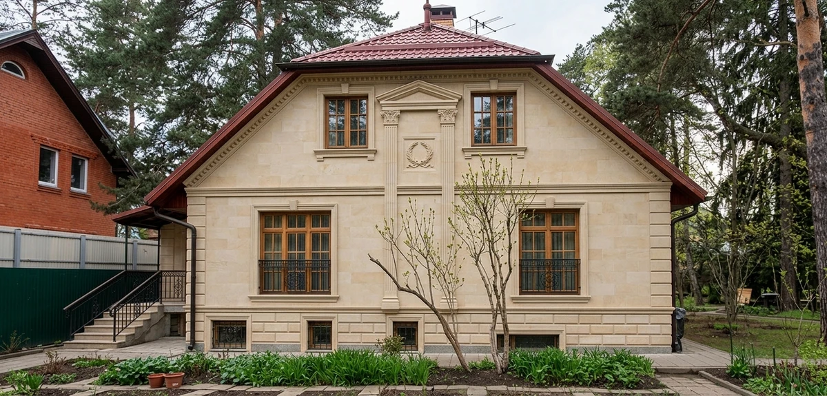Дизайн фасада в стиле Неоклассика — Фасад от нейросети AI Facade