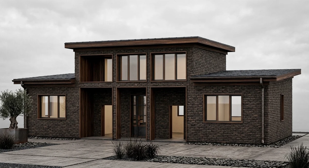 Дизайн фасада в стиле Лофт — Фасад от нейросети AI Facade