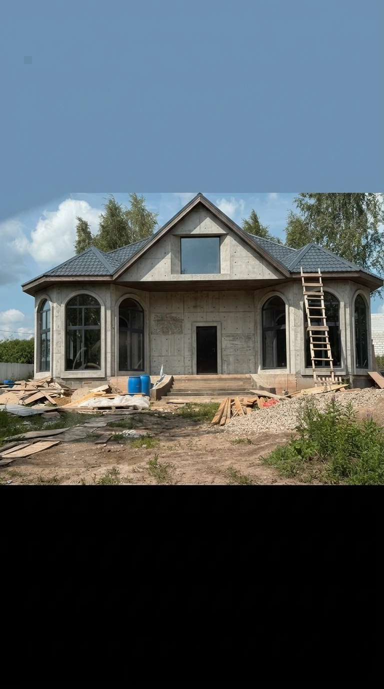 Дизайн фасада в стиле Брутализм — Фасад от нейросети AI Facade