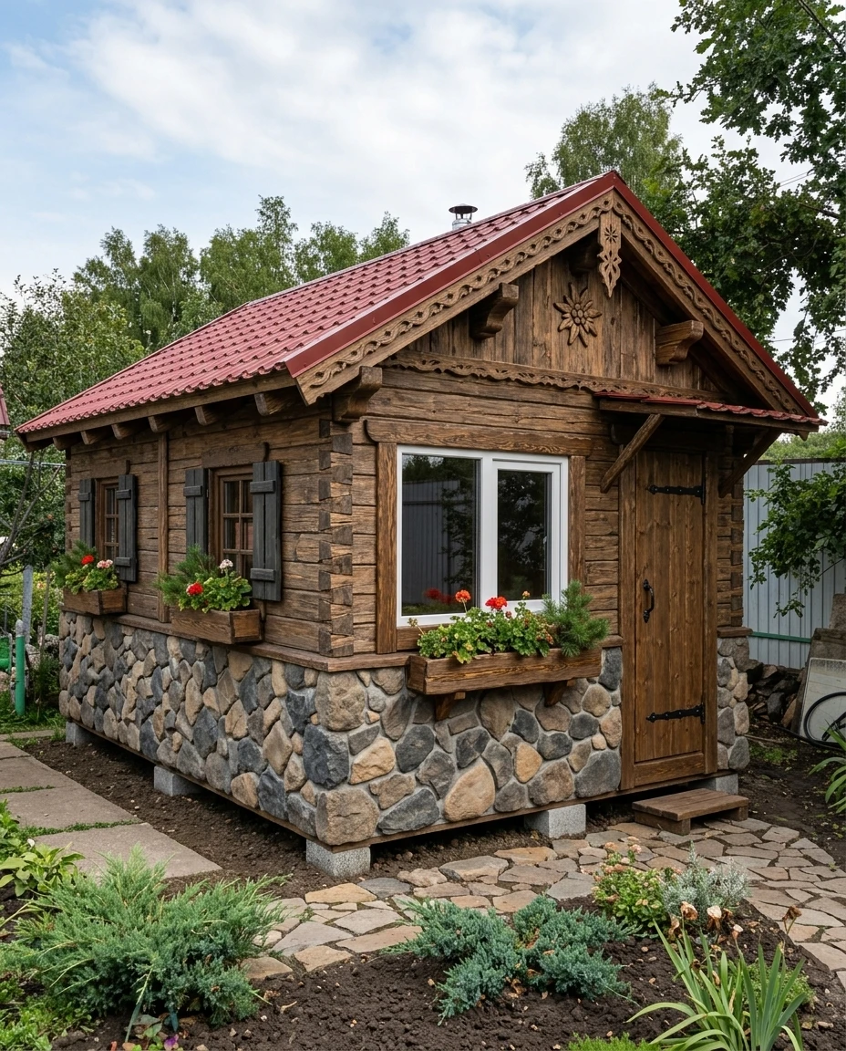 Дизайн фасада в стиле Шале — Фасад от нейросети AI Facade