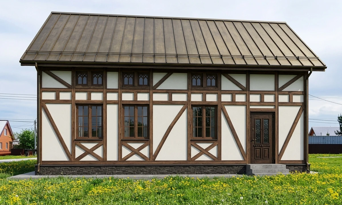 Дизайн фасада в стиле Фахверк — Фасад от нейросети AI Facade