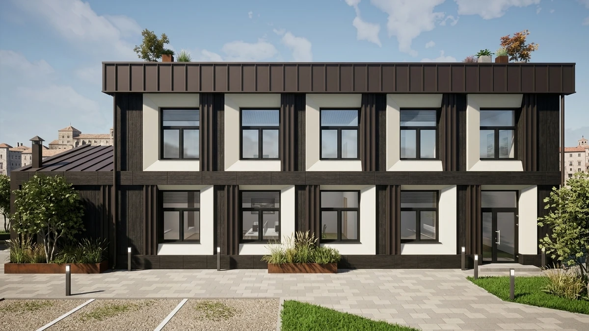Дизайн фасада в стиле Барнхаус — Фасад от нейросети AI Facade