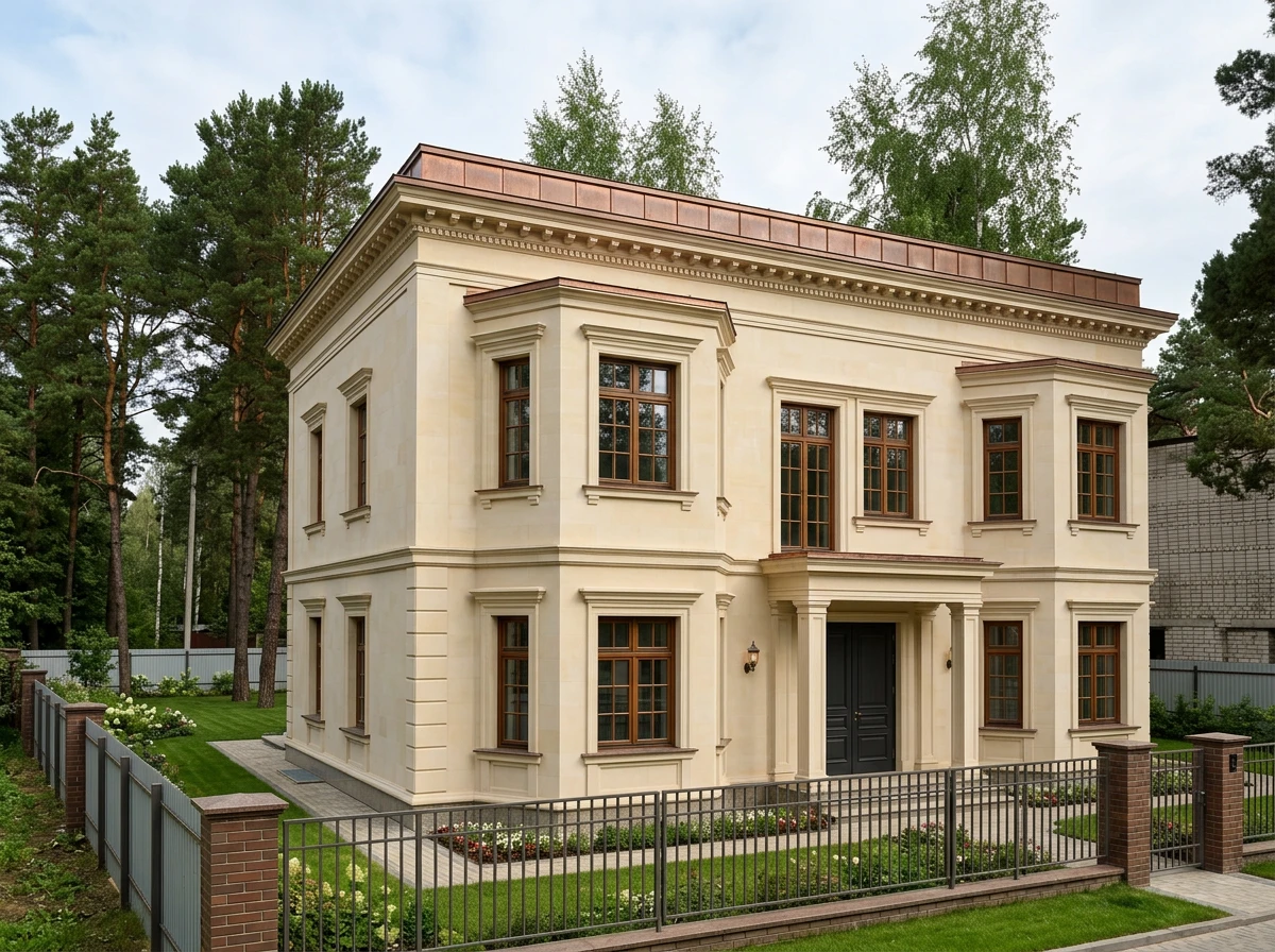 Дизайн фасада в стиле Классический — фото фасада от нейросети AI Facade
