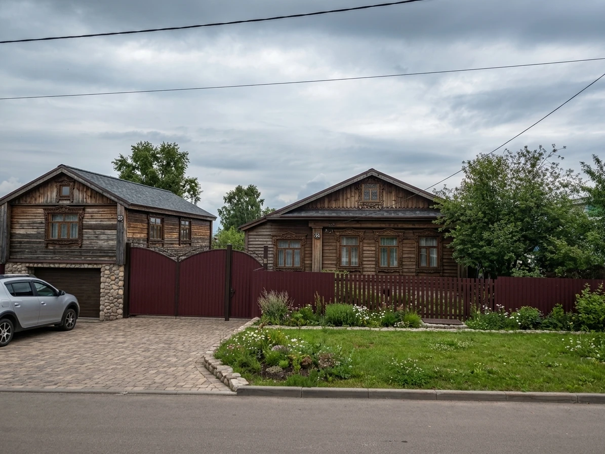 Дизайн фасада в стиле Деревенский — фото фасада от нейросети AI Facade
