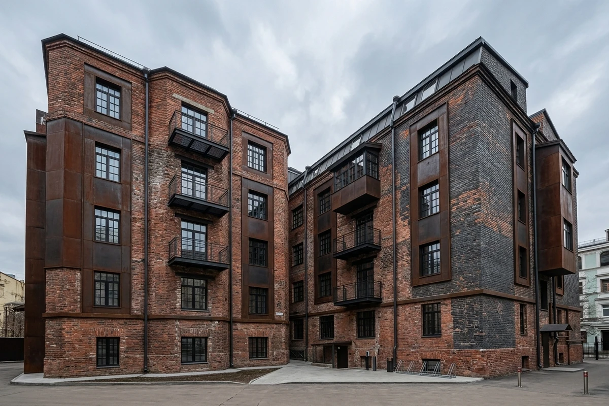 Дизайн фасада в стиле Лофт — Фасад от нейросети AI Facade