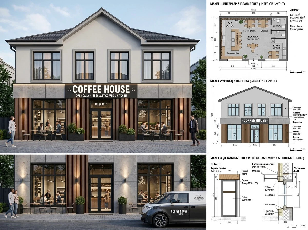 Дизайн фасада в стиле Современный — Фасад от нейросети AI Facade
