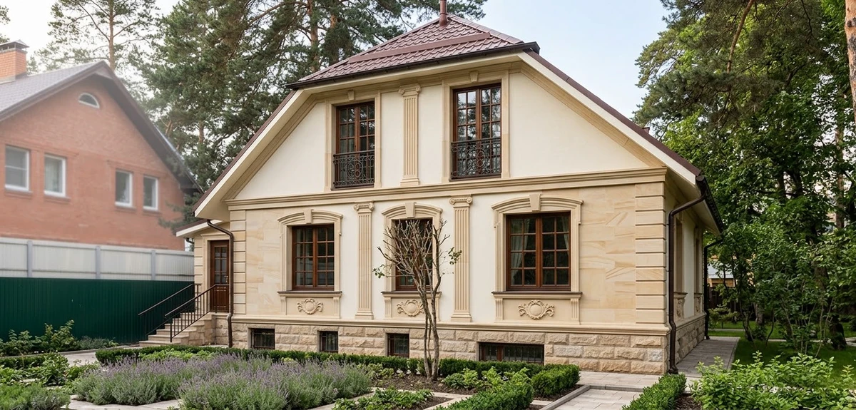 Дизайн фасада в стиле Классический — фото фасада от нейросети AI Facade