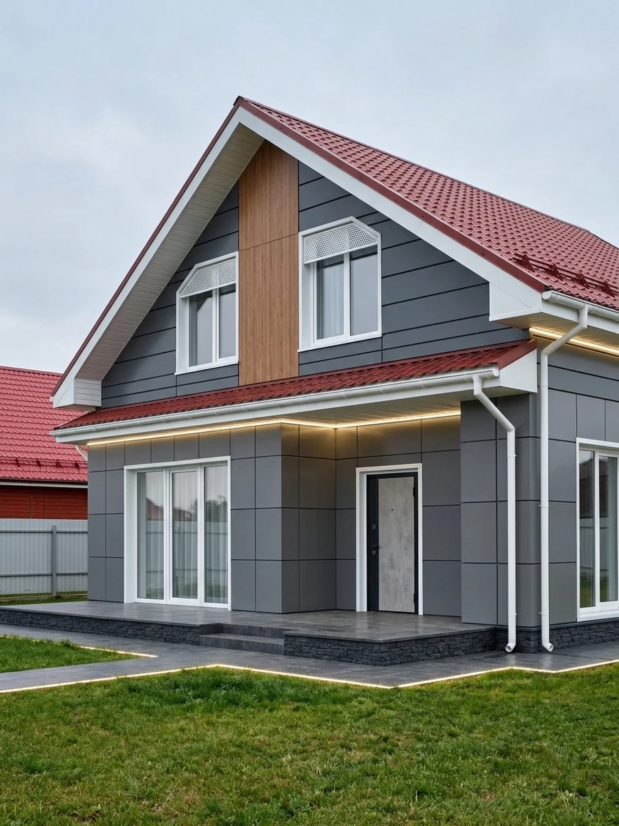 Дизайн фасада в стиле Хай-тек — Фасад от нейросети AI Facade