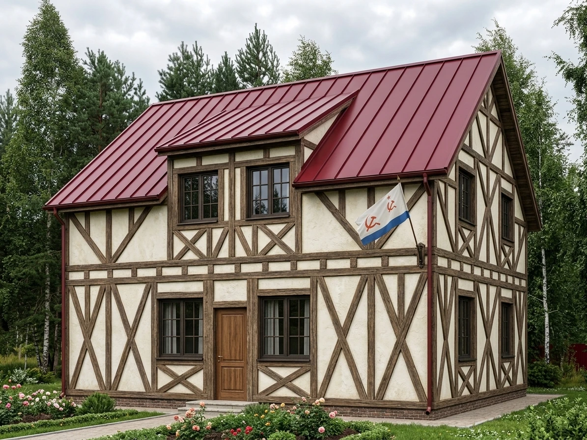Дизайн фасада в стиле Фахверк — Фасад от нейросети AI Facade