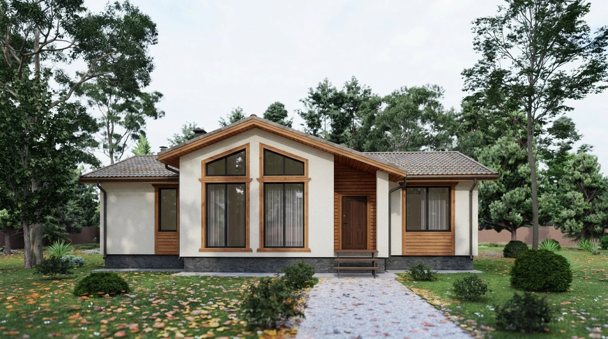 Дизайн фасада в стиле Шале — Фасад от нейросети AI Facade