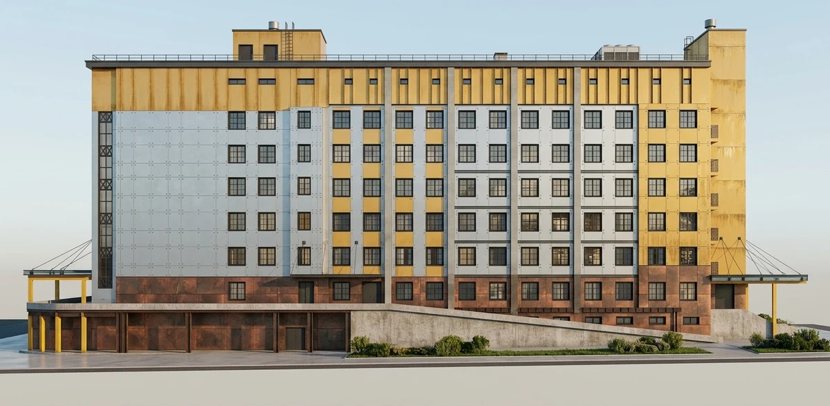 Дизайн фасада в стиле Лофт — Фасад от нейросети AI Facade