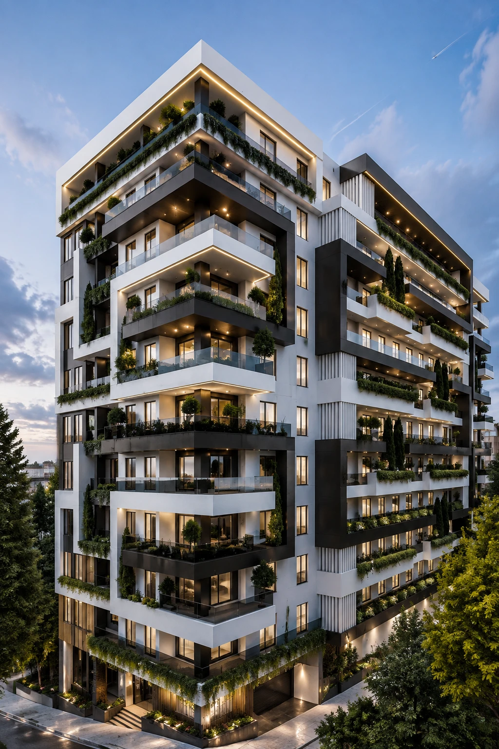 Дизайн фасада в стиле Контемпорари — Фасад от нейросети AI Facade