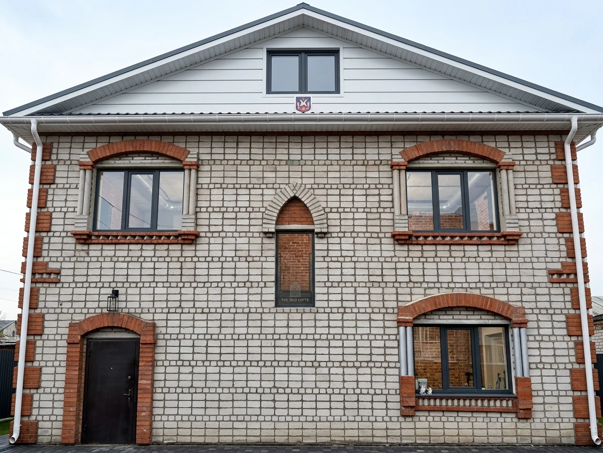 Дизайн фасада в стиле Лофт — Фасад от нейросети AI Facade