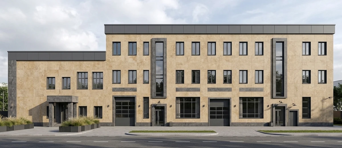 Дизайн фасада в стиле Лофт — Фасад от нейросети AI Facade