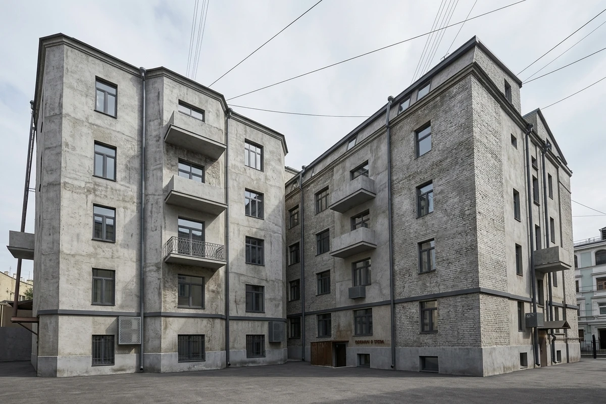 Дизайн фасада в стиле Лофт — Фасад от нейросети AI Facade