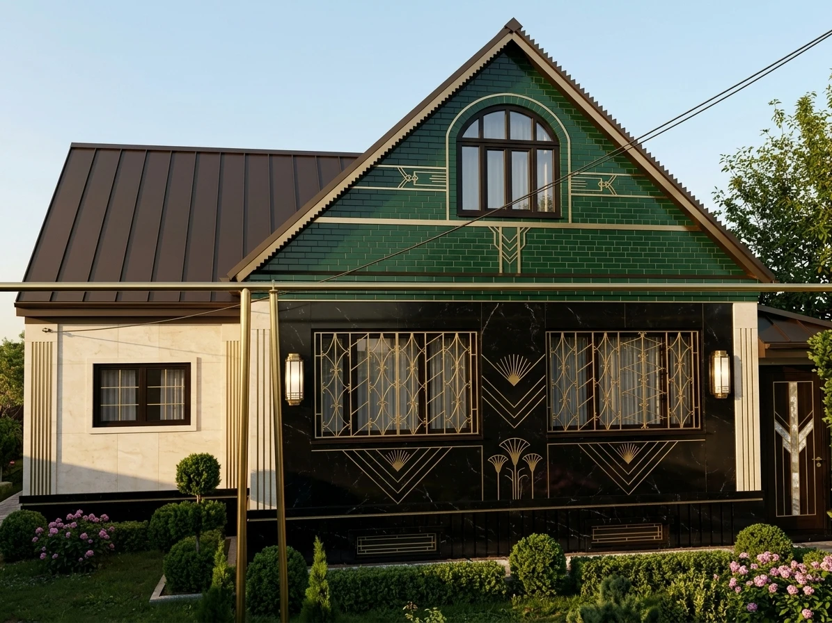 Дизайн фасада в стиле Ар-деко — Фасад от нейросети AI Facade