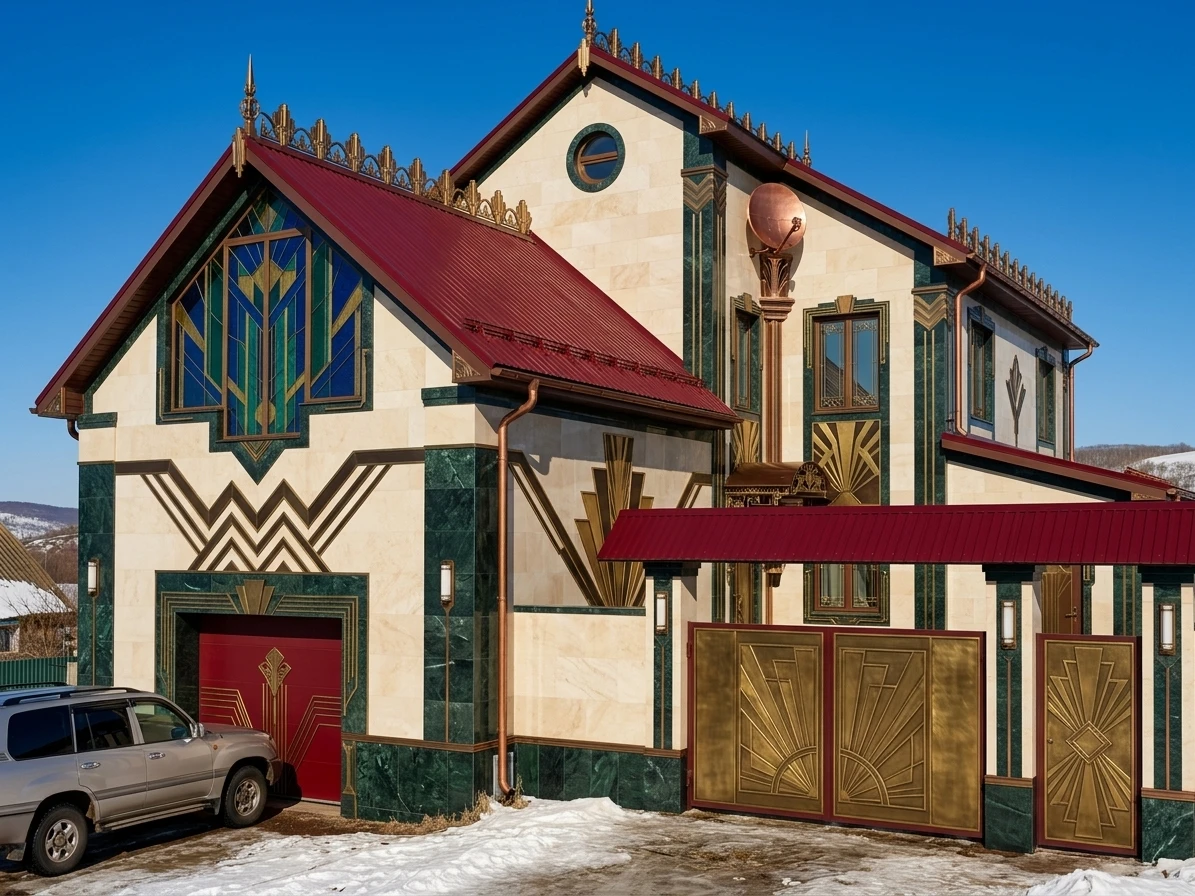 Дизайн фасада в стиле Ар-деко — Фасад от нейросети AI Facade