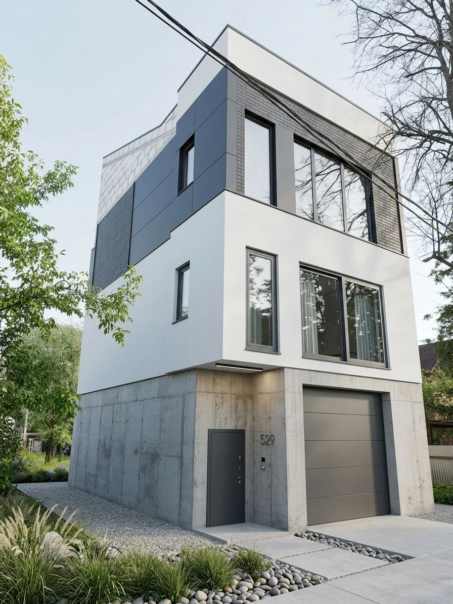 Дизайн фасада в стиле Минимализм — фото фасада от нейросети AI Facade
