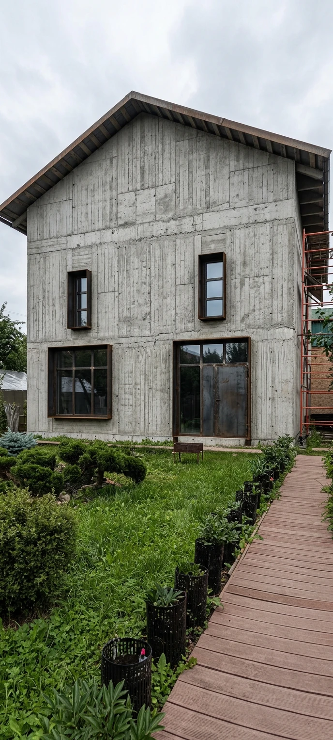 Дизайн фасада в стиле Брутализм — Фасад от нейросети AI Facade