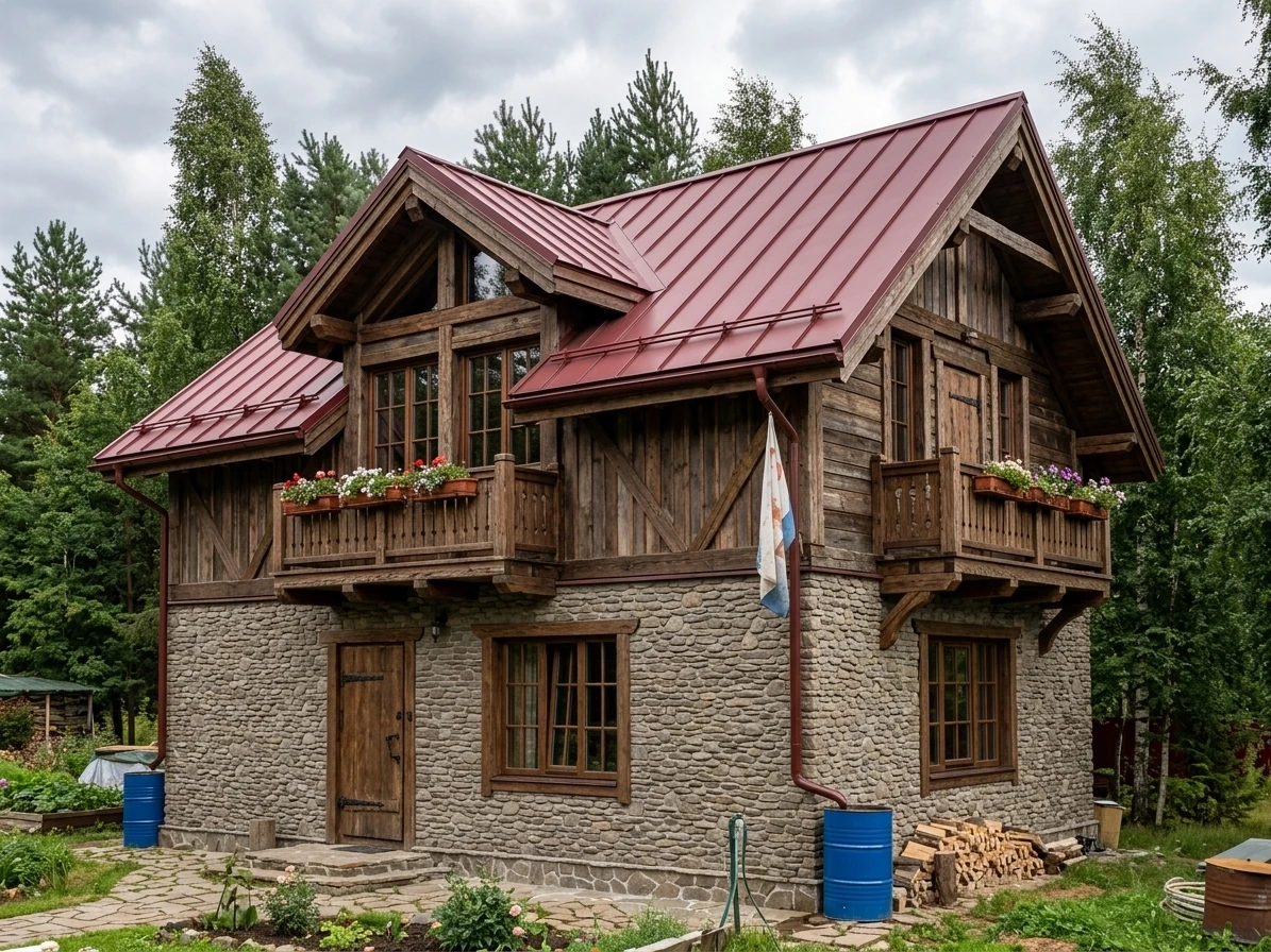Дизайн фасада в стиле Шале — Фасад от нейросети AI Facade