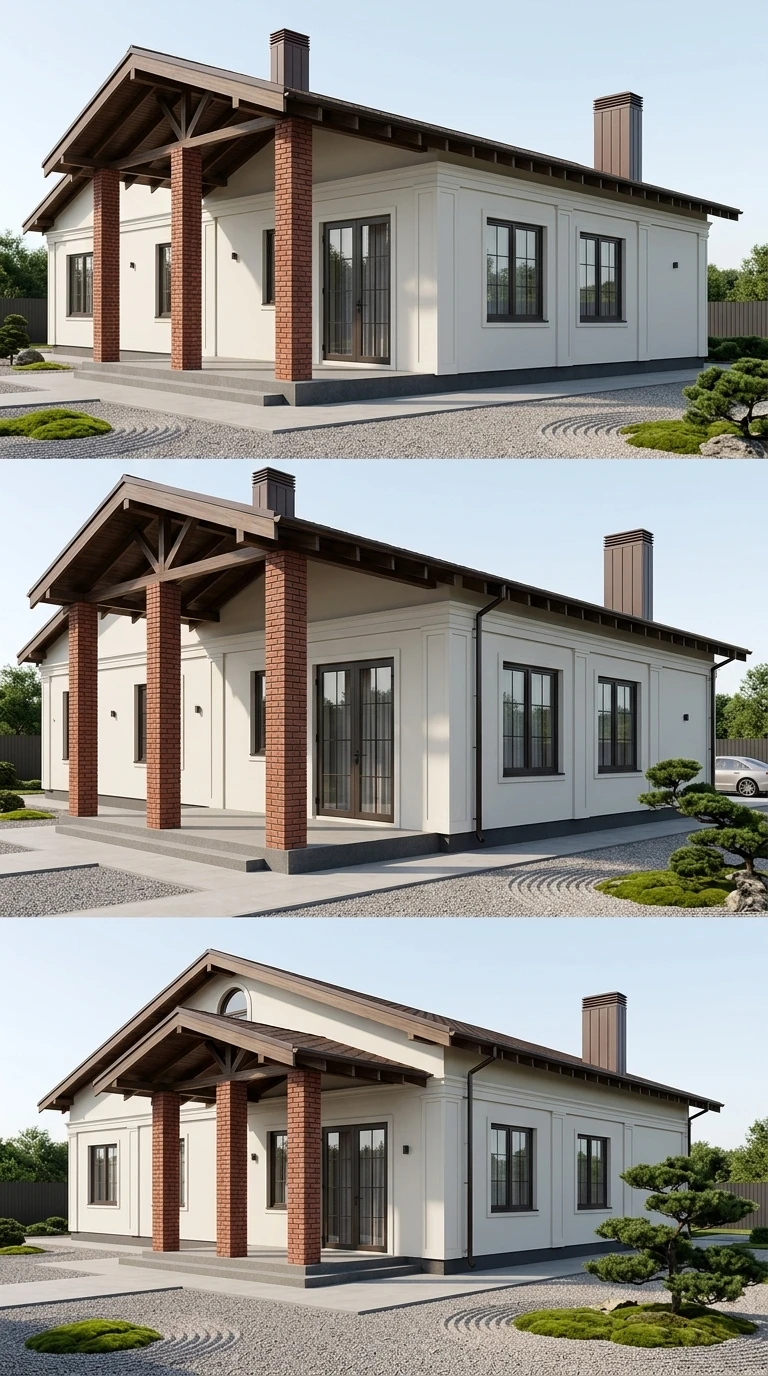 Дизайн фасада в стиле Японский минимализм — Фасад от нейросети AI Facade