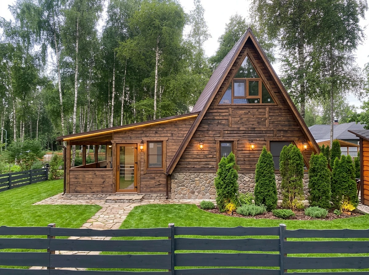 Дизайн фасада в стиле Деревенский — фото фасада от нейросети AI Facade