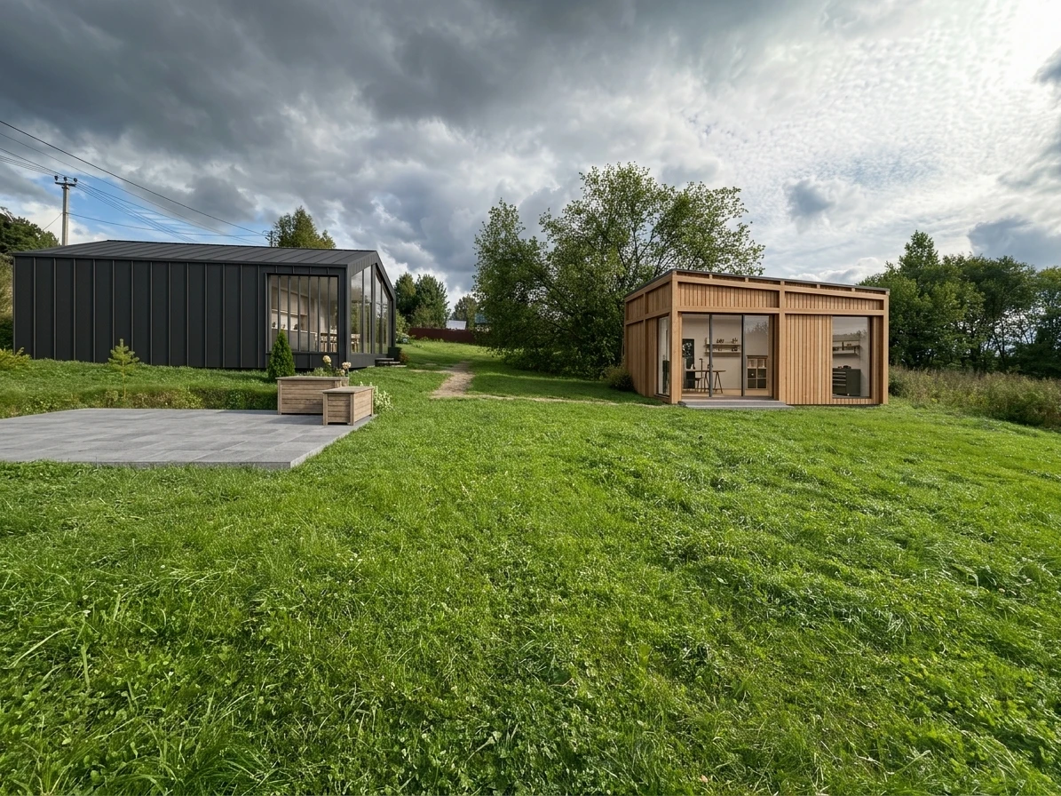 Дизайн фасада в стиле Барнхаус — Фасад от нейросети AI Facade