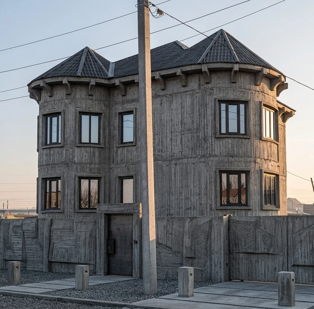 Дизайн фасада в стиле Брутализм — Фасад от нейросети AI Facade